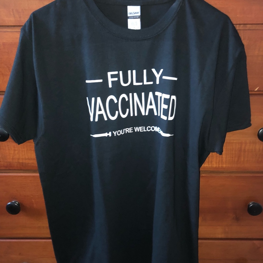 Black Fully Vaccinated Tee Mens size & style L